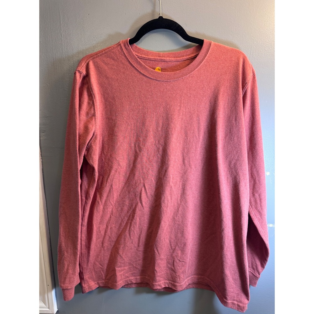 Carhartt Long Sleeve Crewneck T-Shirt Pink Heathered Original Fit L 12/14 103401
